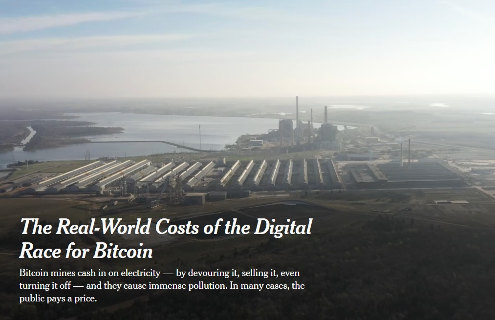 Matéria do NY Times atacando o Bitcoin