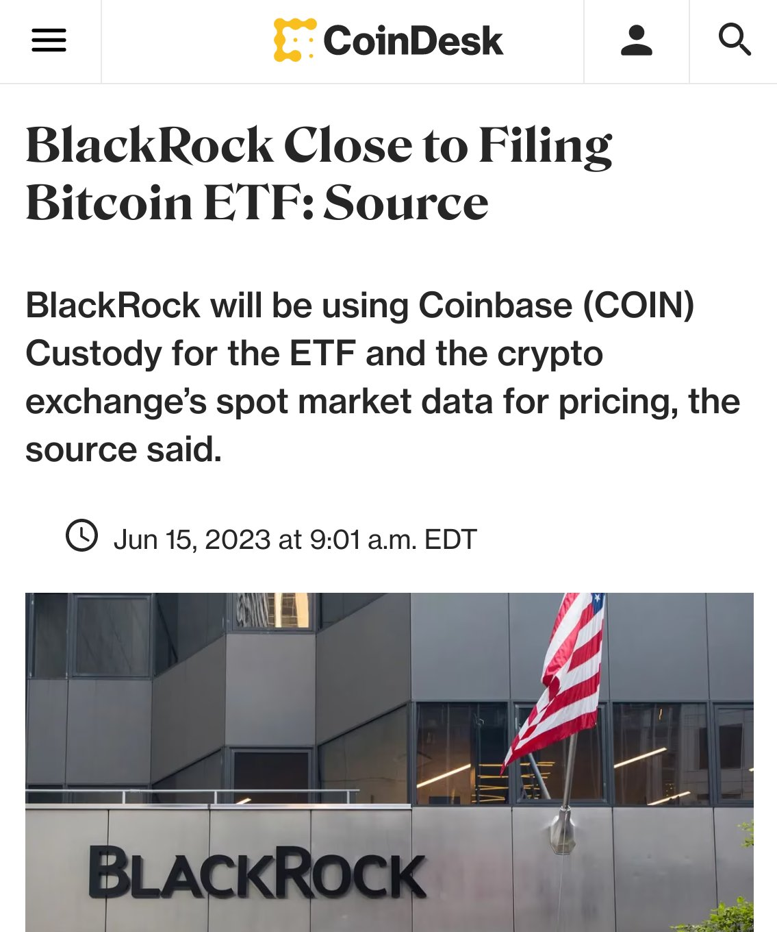 Notícia sobre o ETF da BlackRock