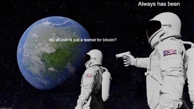 um meme sobre alt coin e bitcoin