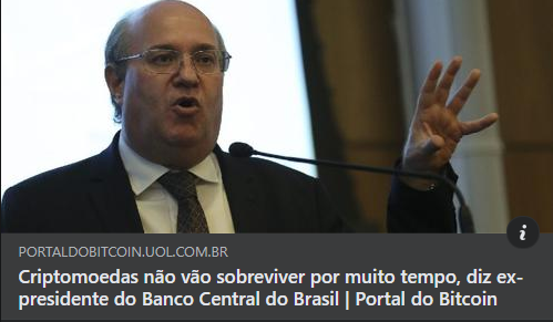 Presidente do Banco Central do Brazil diz que criptomoedas não vão sobreviver