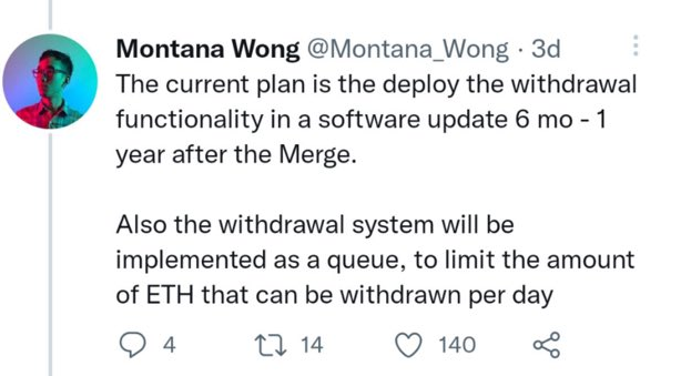 Tuíte do dev da Ethereum, chamado de Montana Wong