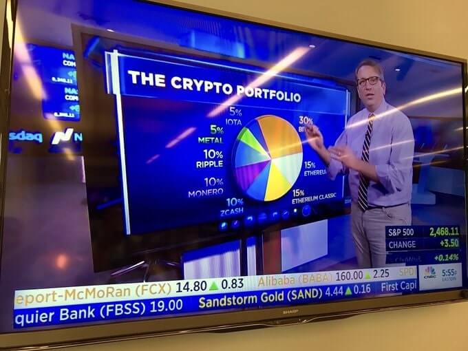 Brian Kelly apresentando o Crypto Portfolio na CNBC