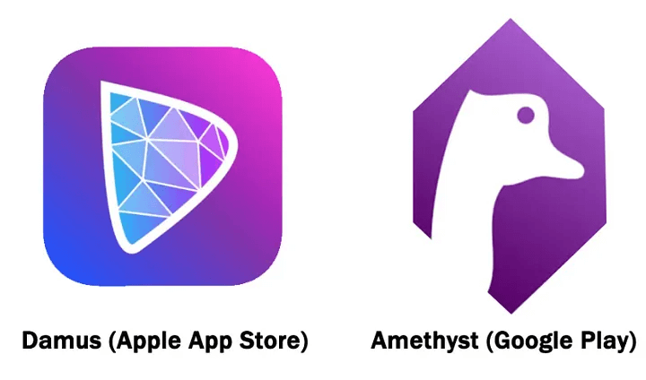 Aplicativo Damus (App Store) e Amethyst (GooglePlay)