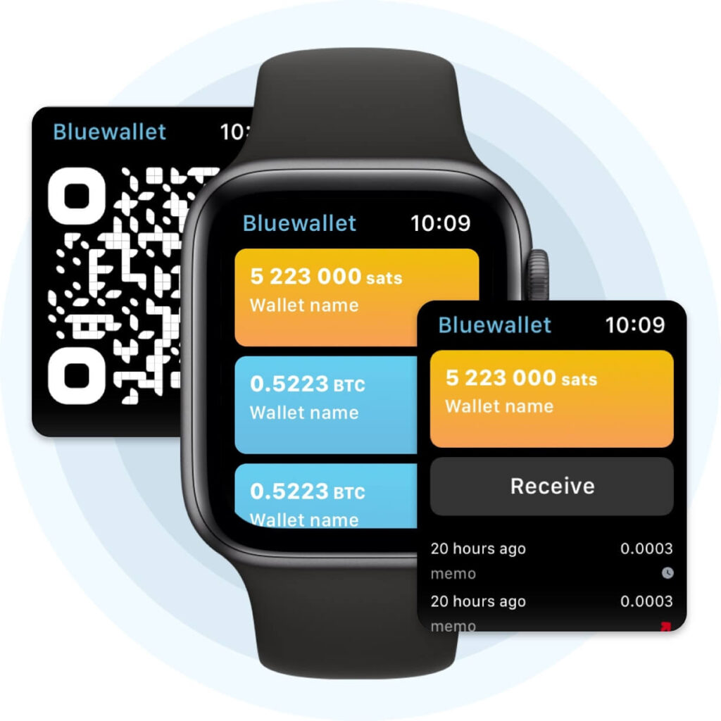 Uso da Blue Wallet no Apple Watch