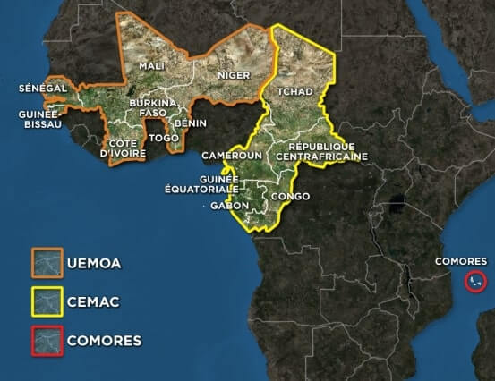 Países Africanos sob controle Francês