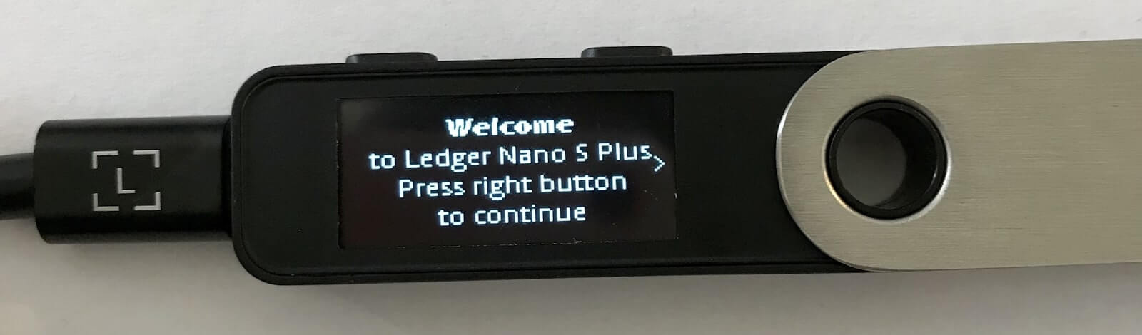 Tela inicial da Ledger Nano S Plus