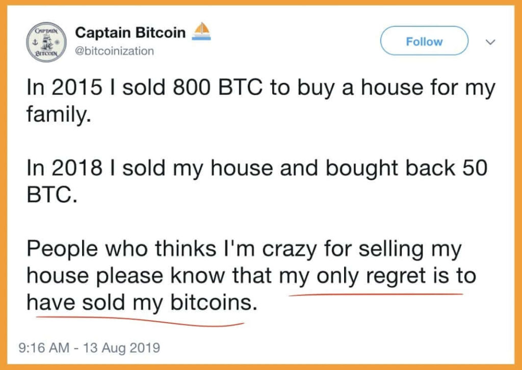 Tuíte do Captain Bitcoin