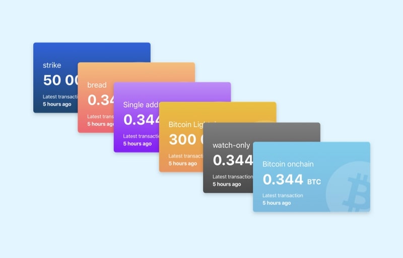 Administração de várias carteiras pelo app da Blue Wallet