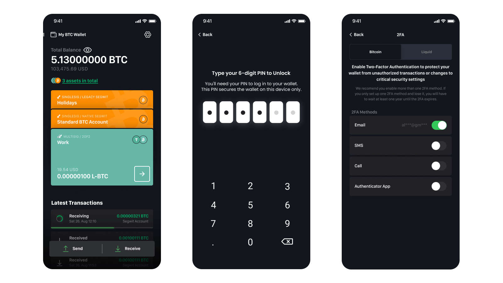 Interface da Green Wallet (pelo celular)