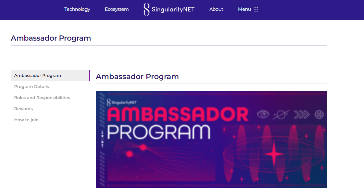 Programa para embaixadores, no intuito de promover AGIX e SDAO