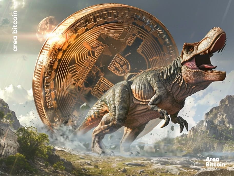 Cometa Bitcoin atingindo os dinossauros