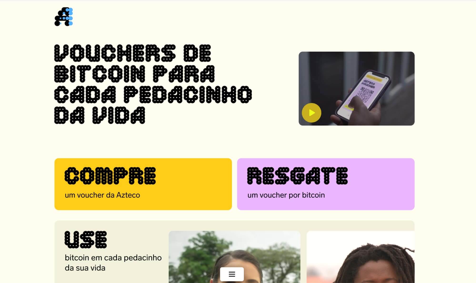 Homepage do site da Aztexo